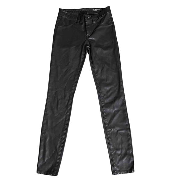 Women's Blank NYC Faux Leather Mid Rise Skinny Pants Minimalist Black Size 24 - Picture 1 of 8